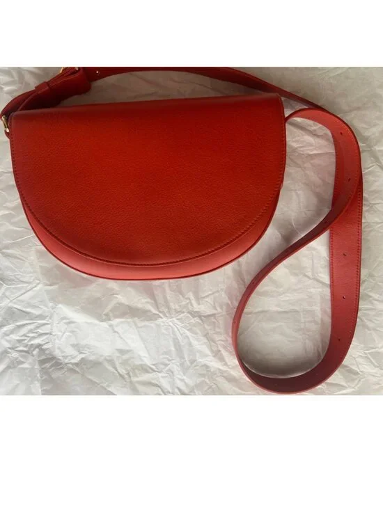 EUC Cuyana Half-Moon Shoulder Bag in Blood Orange - Picture 2 of 11